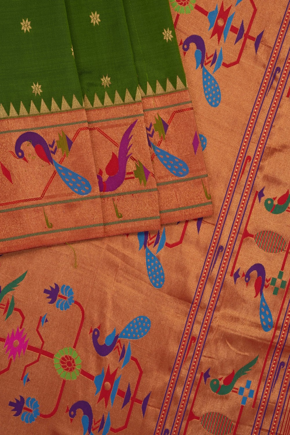 Image of Green Paithani Silk Saree
