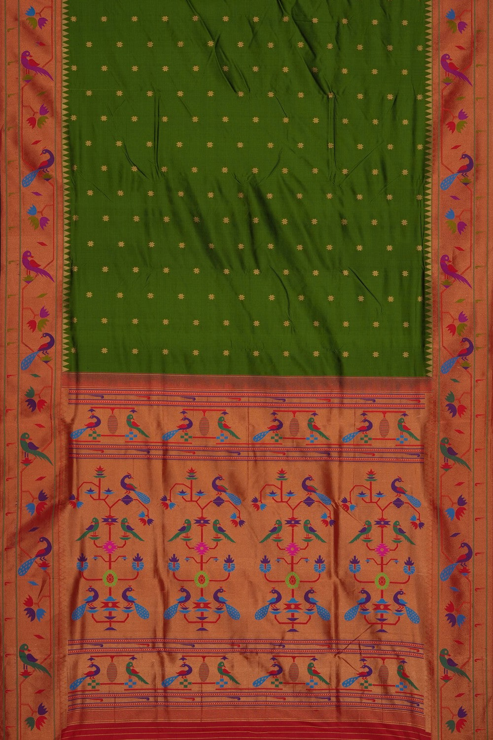 Image of Green Paithani Silk Saree