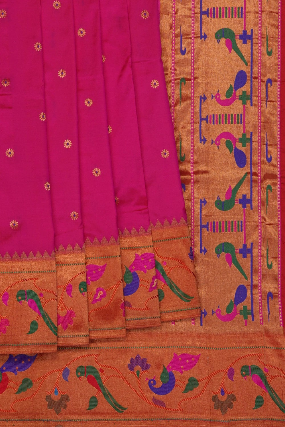Image of Fuchsia Pink Paithani Silk Saree