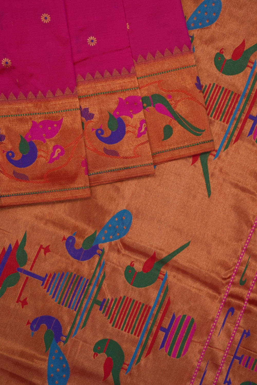 Image of Fuchsia Pink Paithani Silk Saree