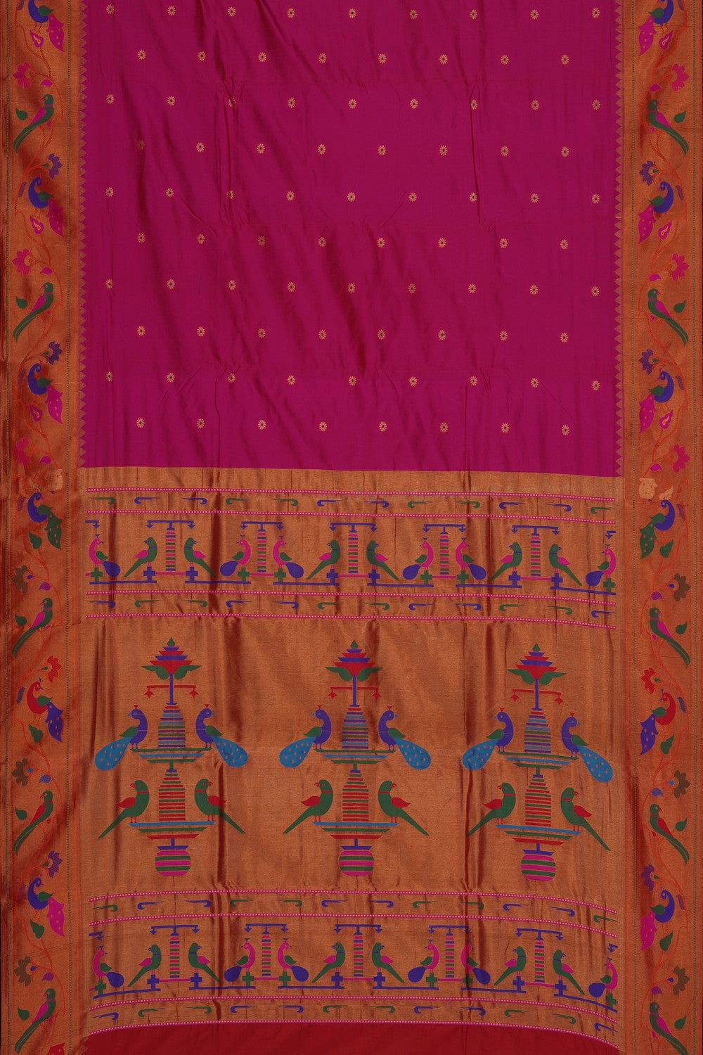 Image of Fuchsia Pink Paithani Silk Saree