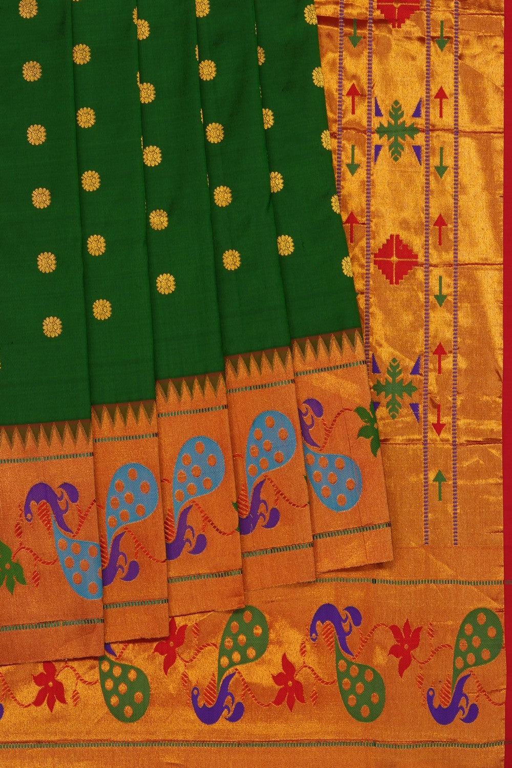 Image of Green Paithani Silk Saree