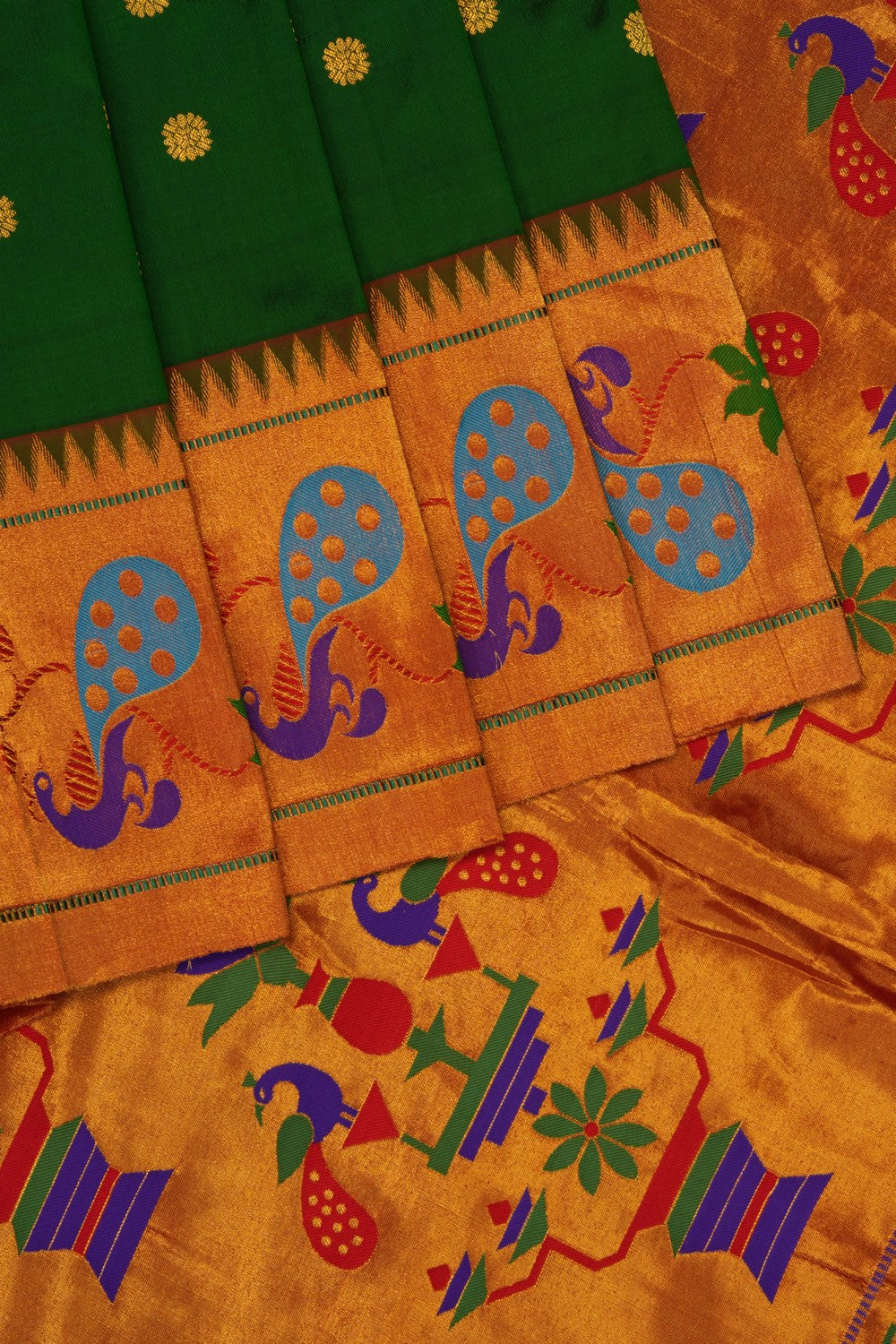 Image of Green Paithani Silk Saree