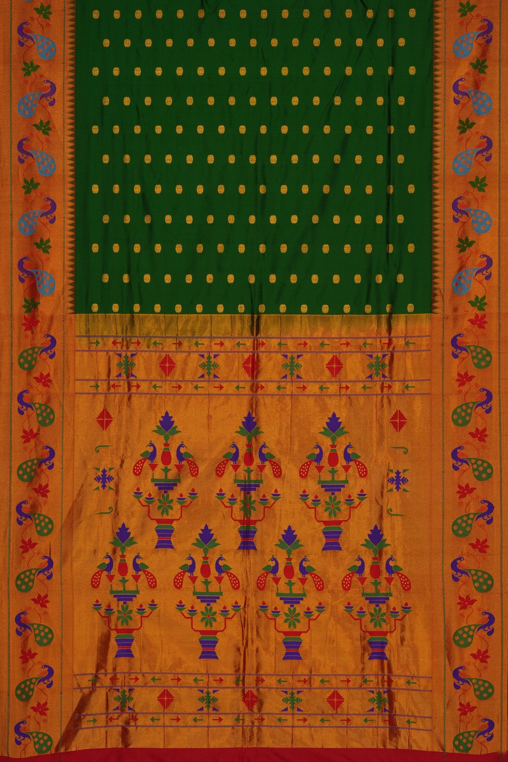 Image of Green Paithani Silk Saree