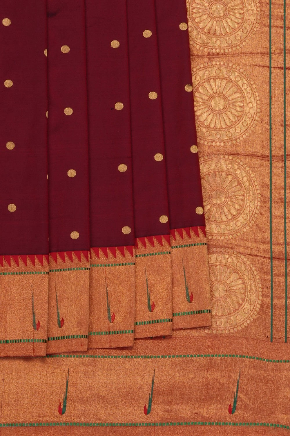 Image of Maroon Paithani Silk Saree