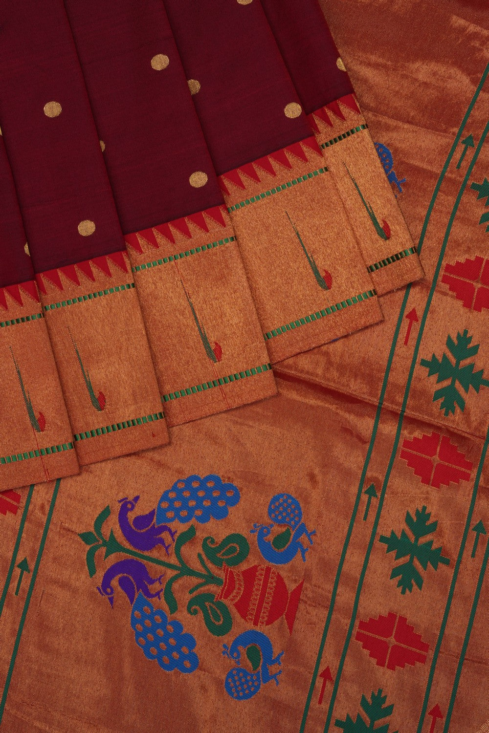 Image of Maroon Paithani Silk Saree