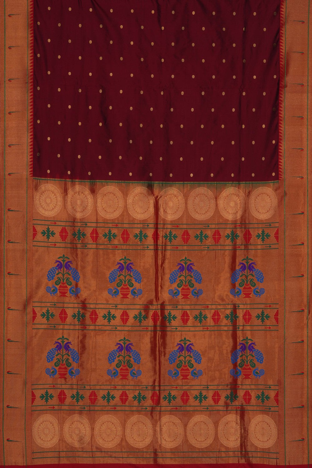 Image of Maroon Paithani Silk Saree