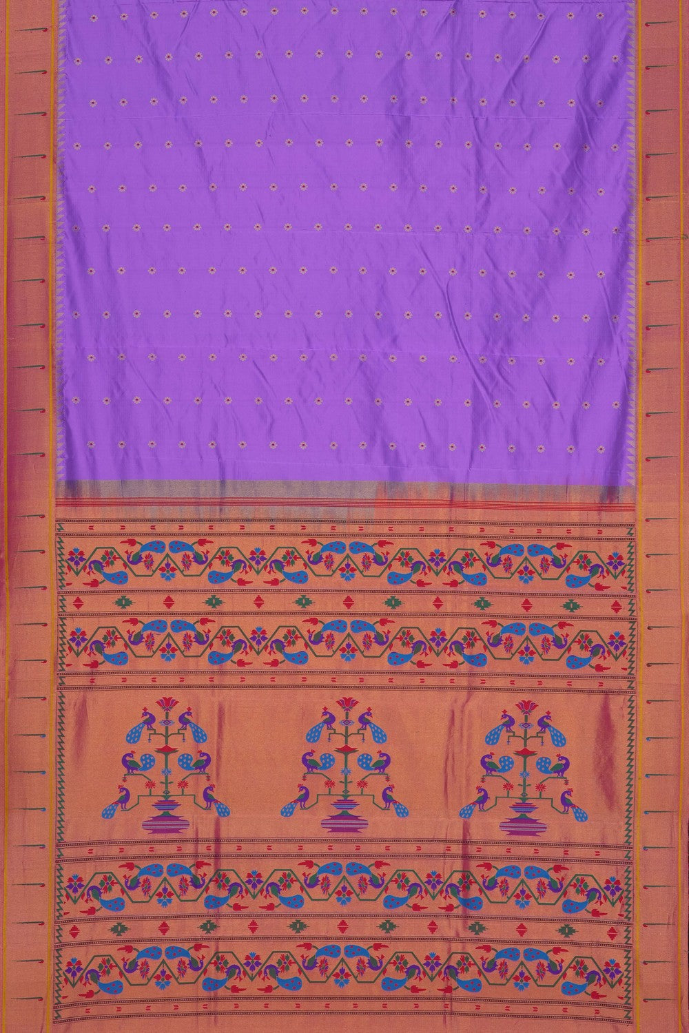 Image of Lavender-Purple Paithani Silk Saree