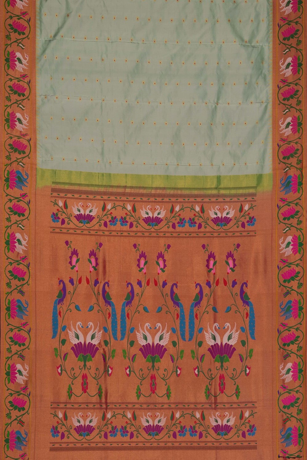 Image of Mint Green Paithani Silk Saree