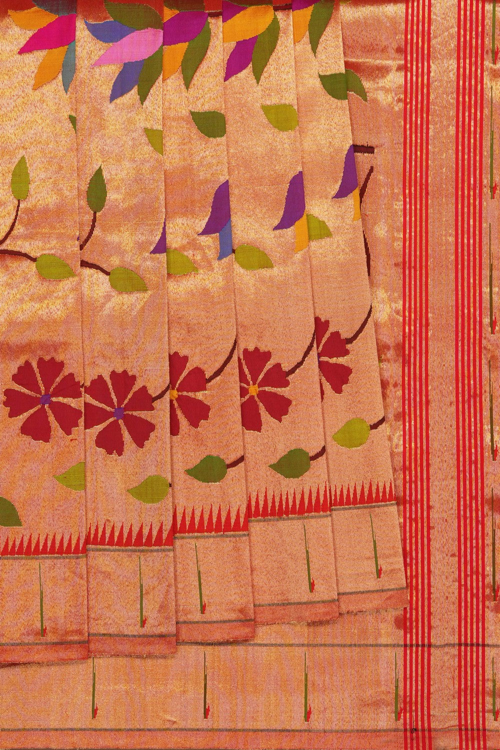 Image of Sunshine Gold Paithani Brocade Saree