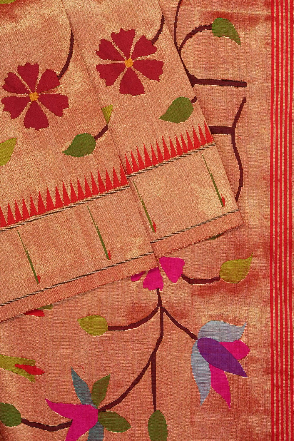 Image of Sunshine Gold Paithani Brocade Saree