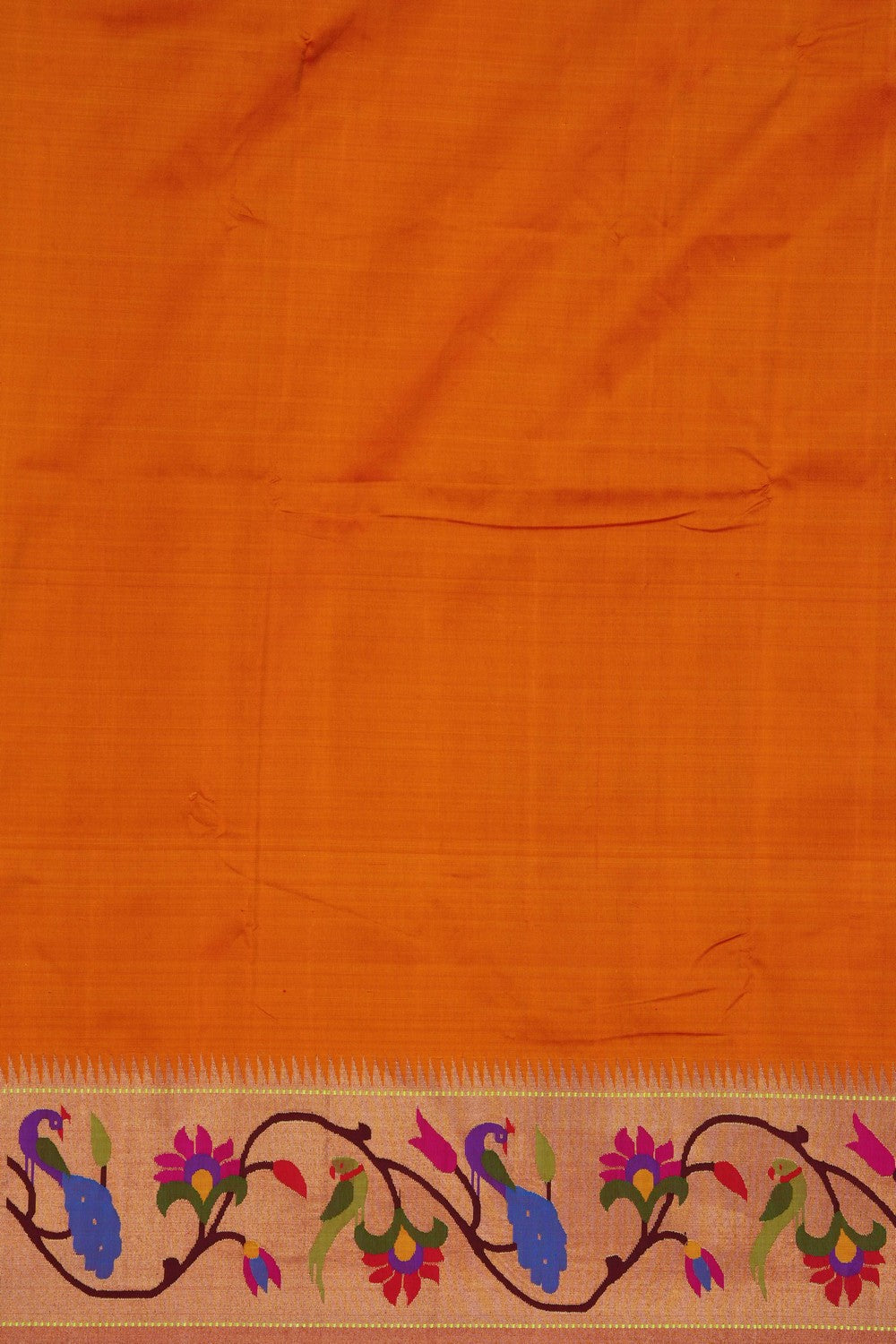 Image of Sunshine Orange Paithani Brocade Saree