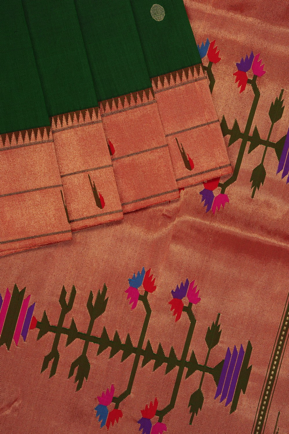 Image of Green Paithani Silk Saree