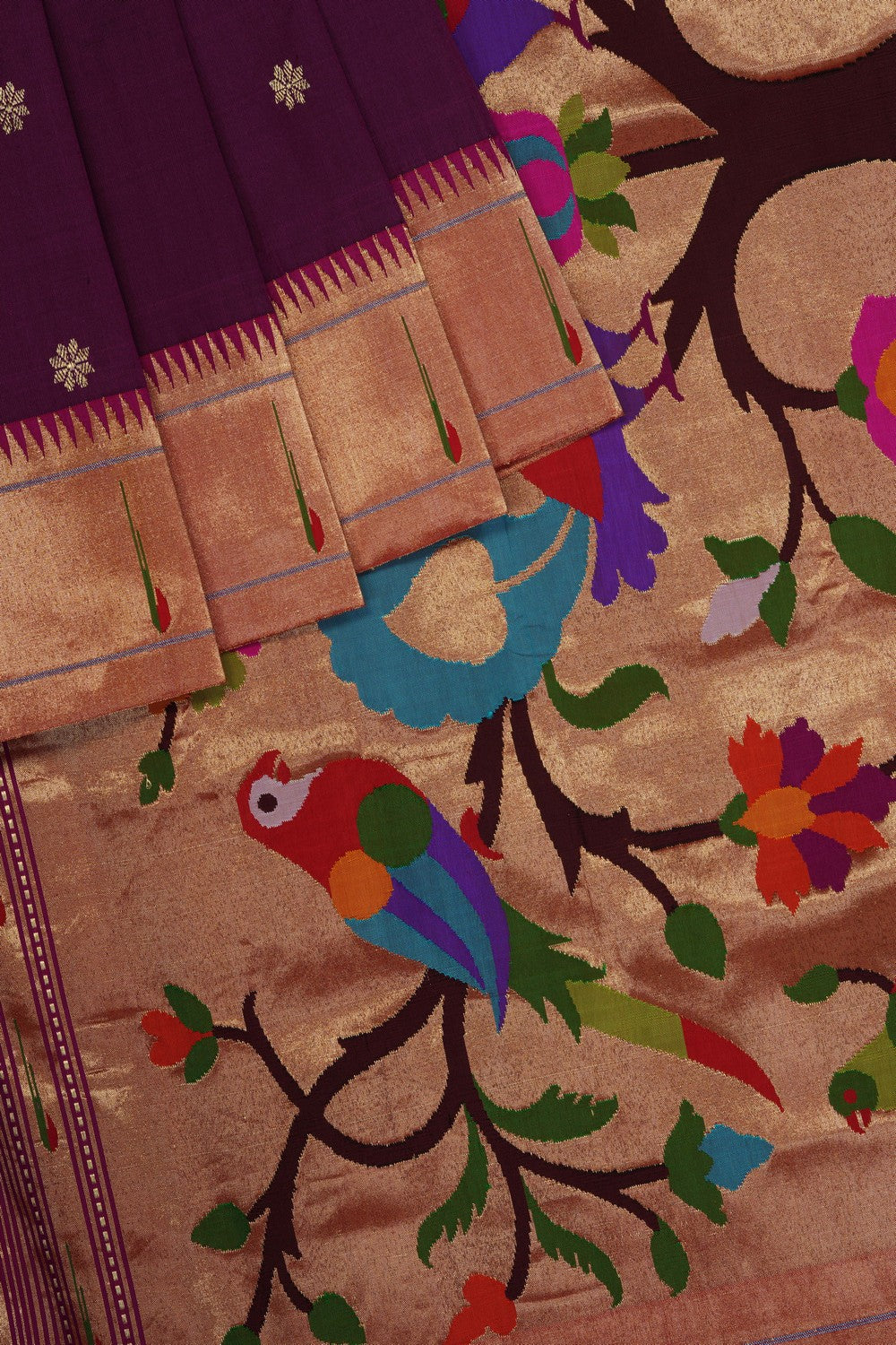 Image of Purple Paithani Silk Saree