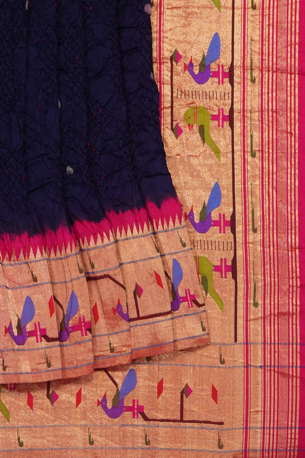 Image of A Fusion Bandhani Paithani Saree