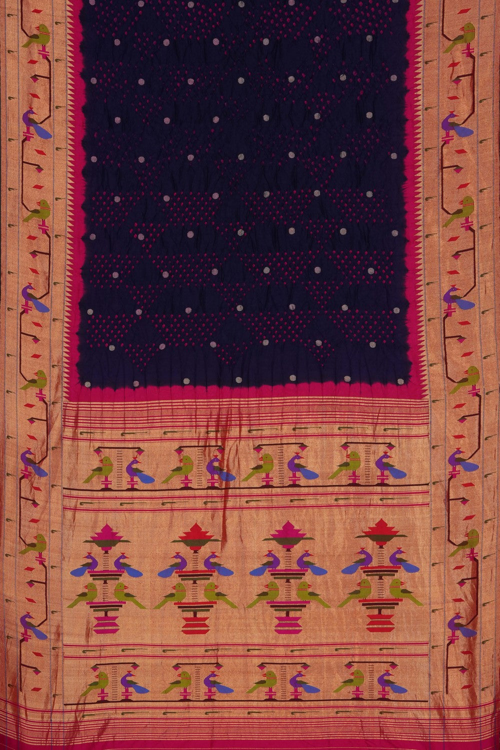 Image of A Fusion Bandhani Paithani Saree