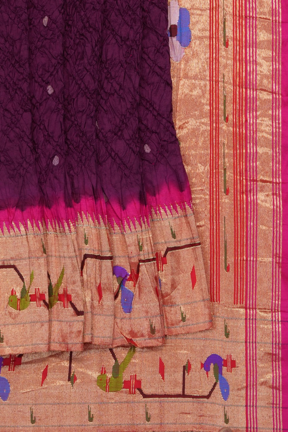 Image of A Fusion Bandhani Paithani Saree
