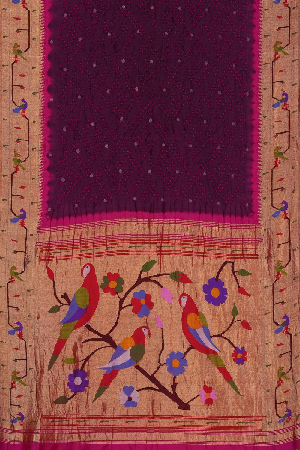 Image of A Fusion Bandhani Paithani Saree
