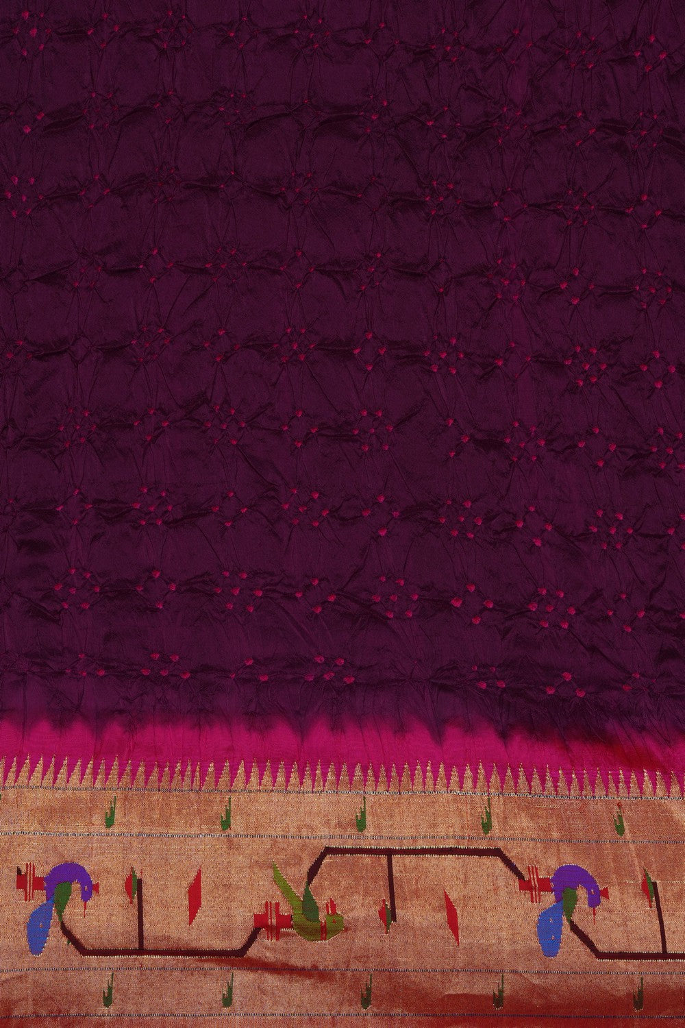 Image of A Fusion Bandhani Paithani Saree