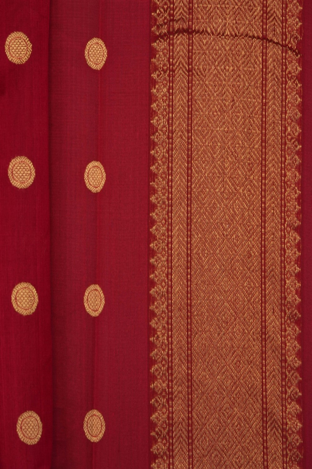 Image of Red Chanderi Silk Cotton Saree