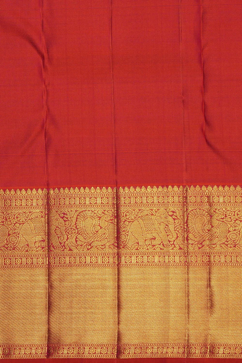 Image of Orange Kanchipattu Brocade Saree