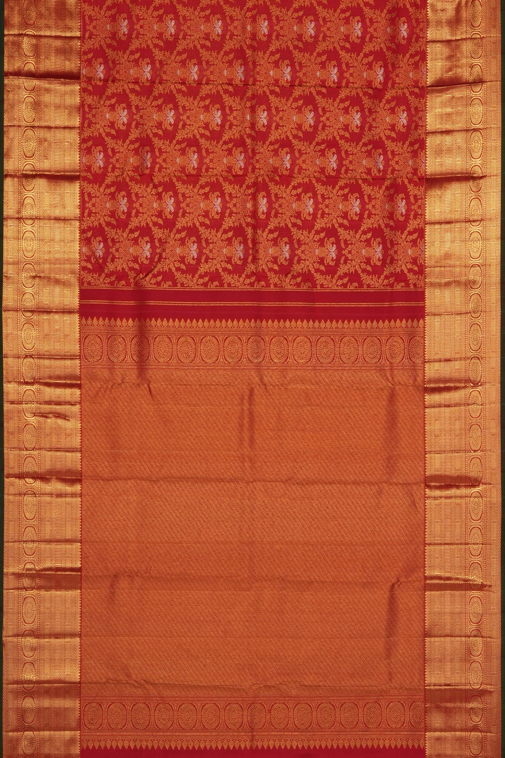 Image of Red Kanchipattu Brocade Saree