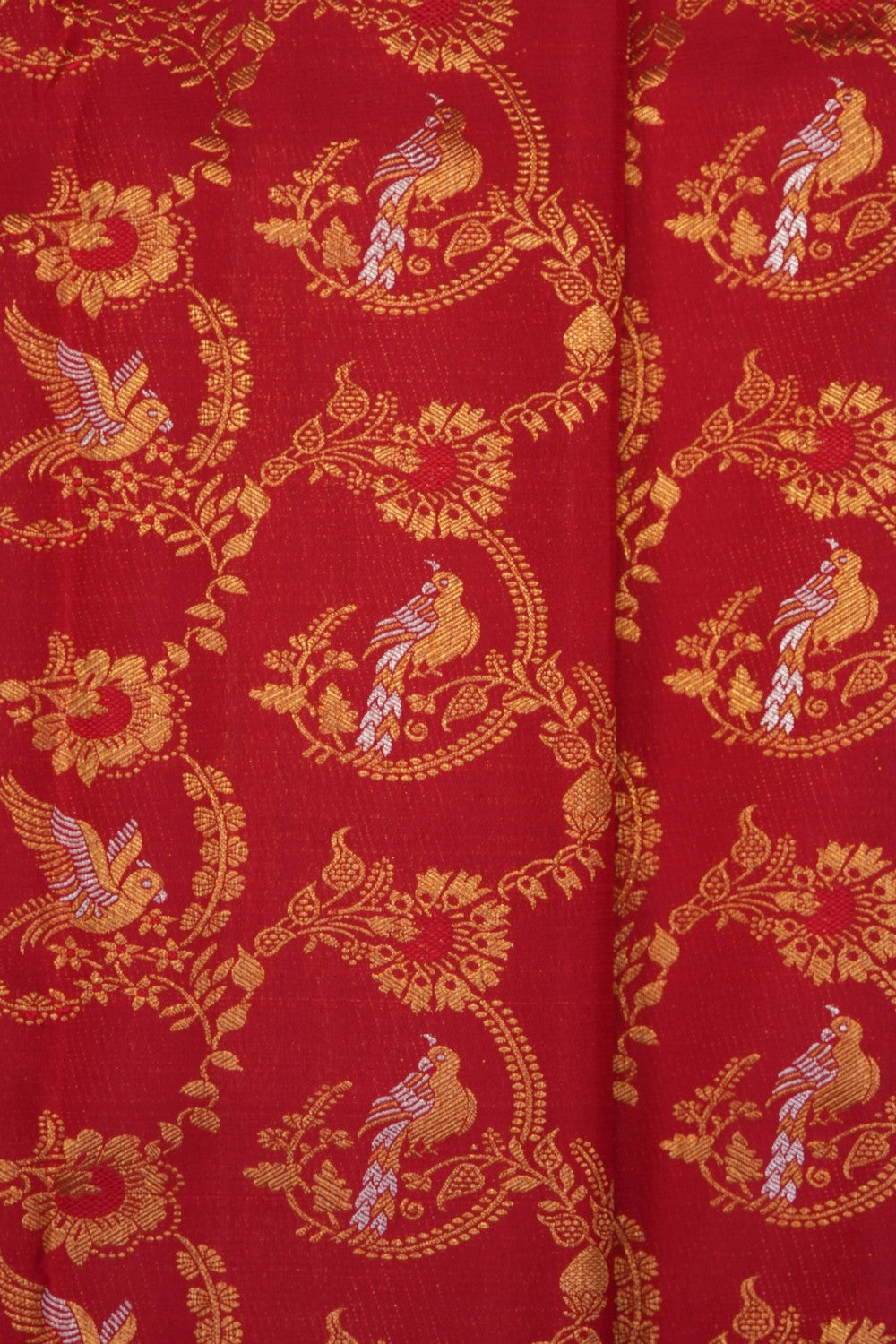 Image of Red Kanchipattu Brocade Saree