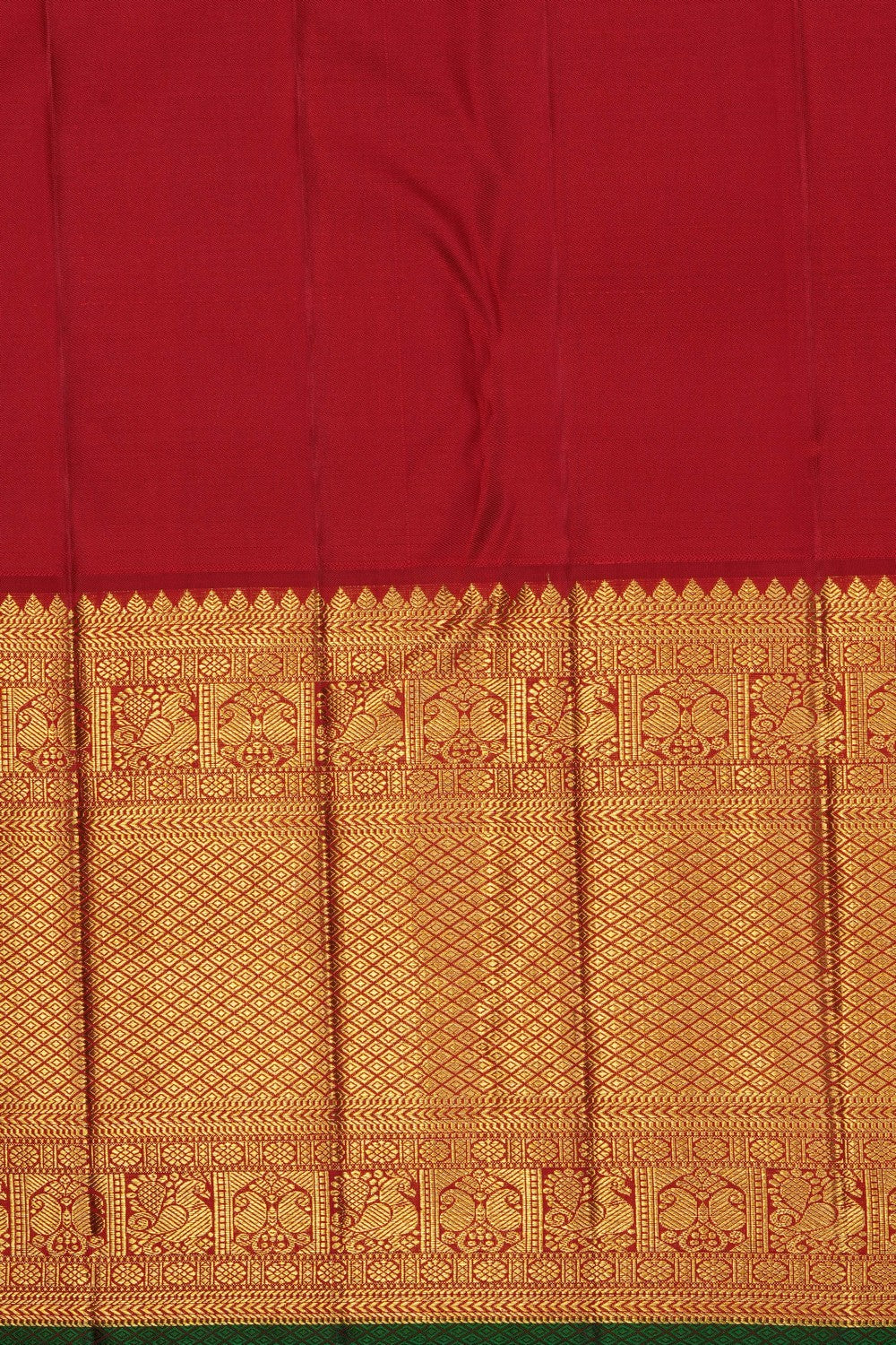 Image of Red Kanchipattu Brocade Saree