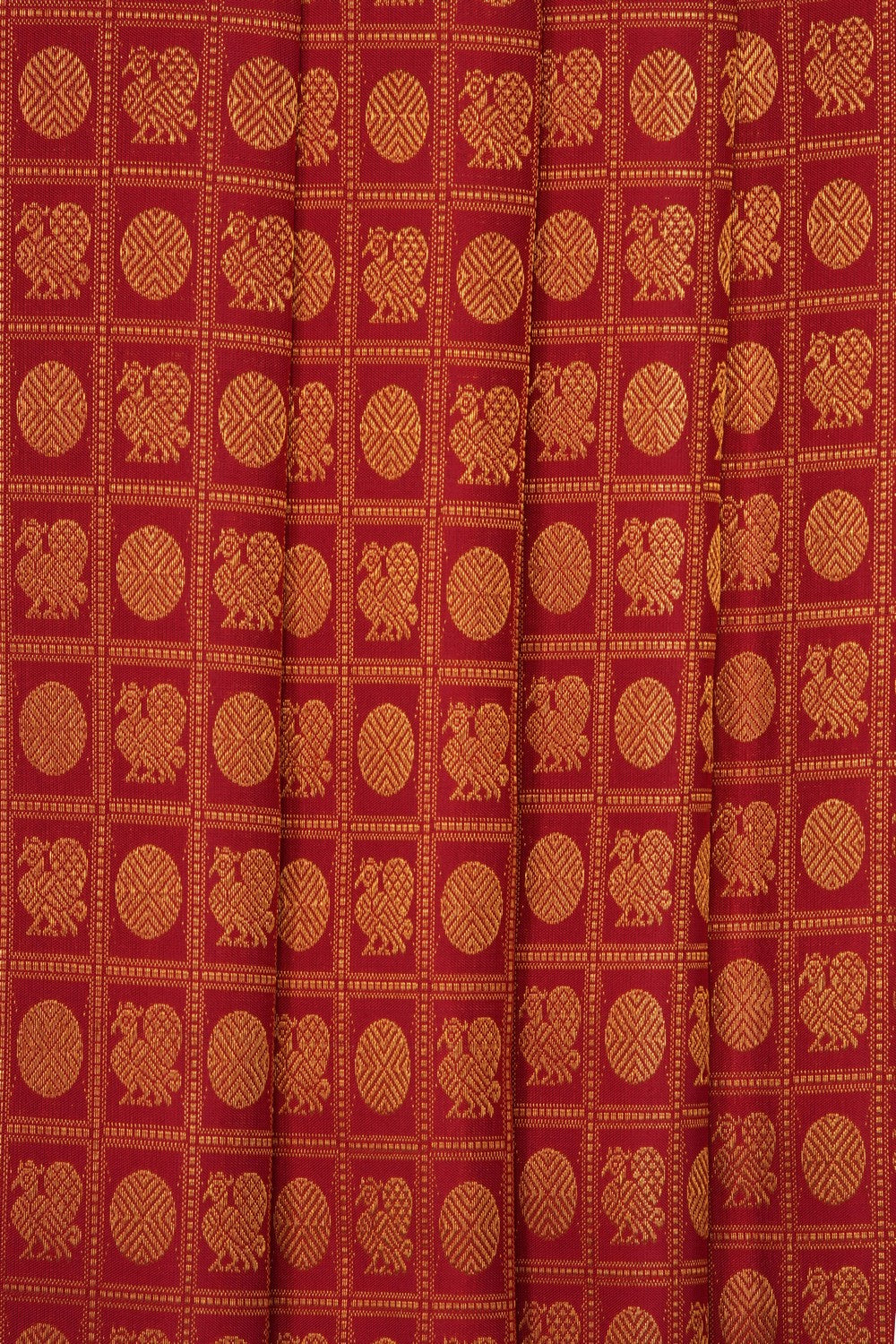 Image of Red Kanchipattu Brocade Saree