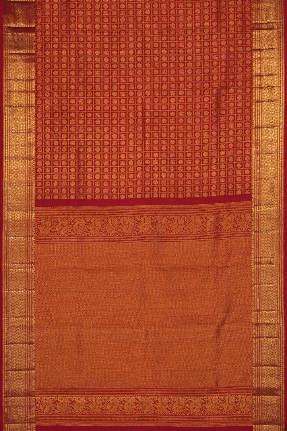 Image of Red Kanchipattu Brocade Saree