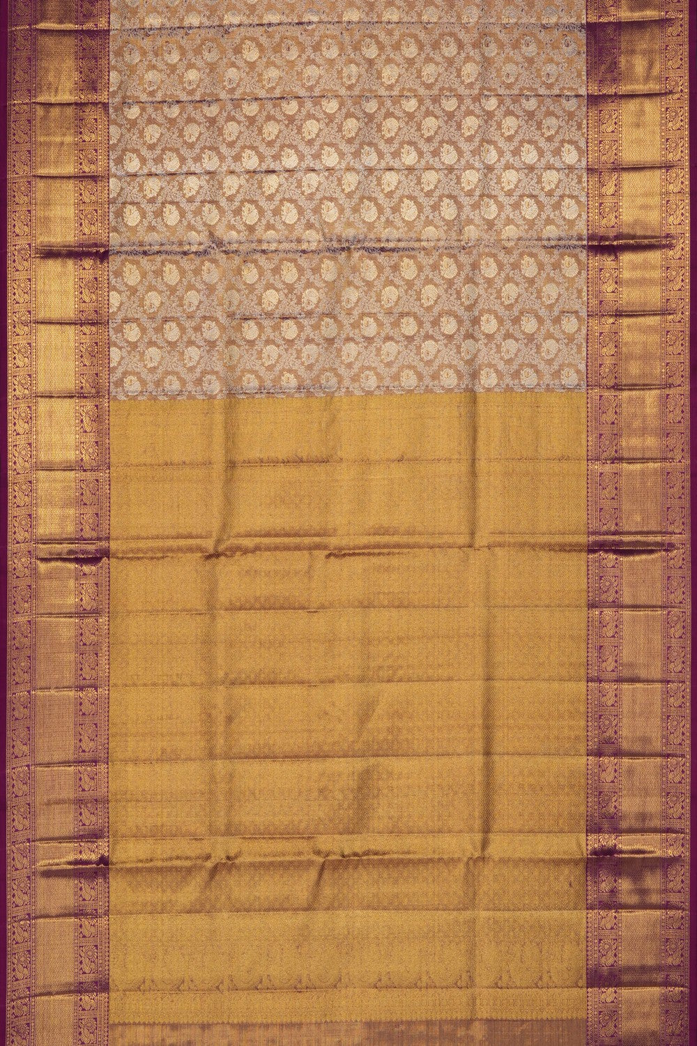 Image of Gold Kanchipattu Tissue Brocade Saree