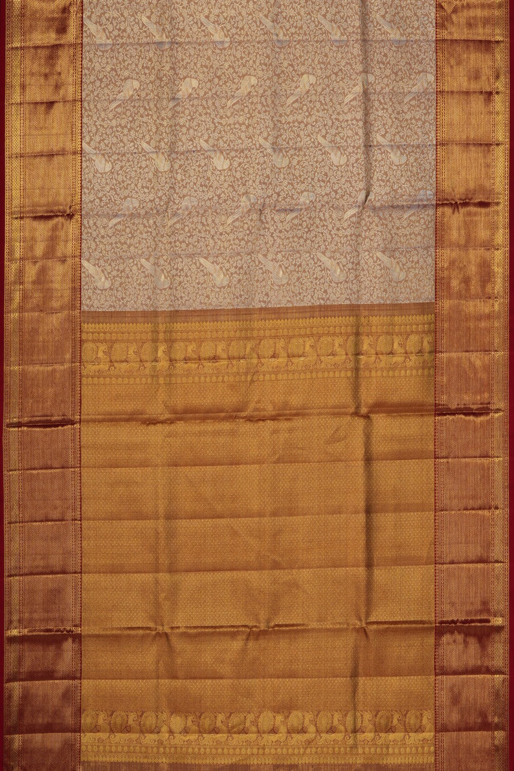 Image of Gold Kanchipattu Tissue Brocade Saree