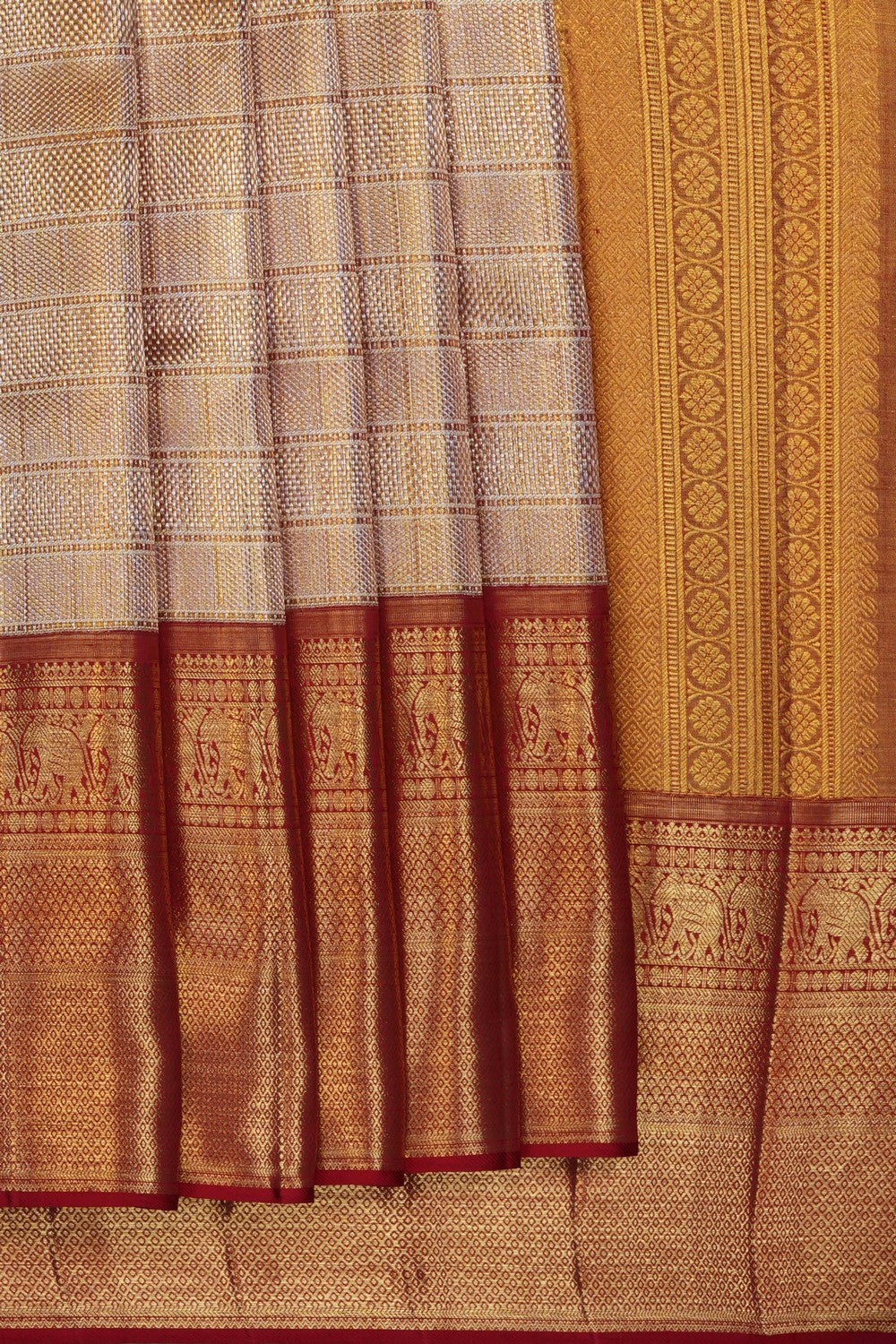 Image of Gold Kanchipattu Brocade Tissue Saree