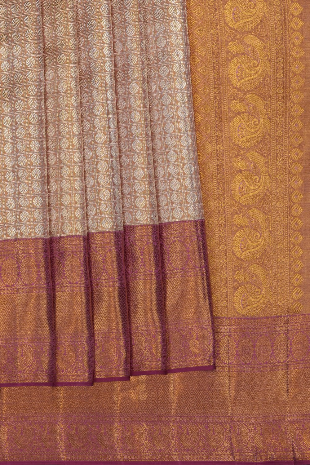 Image of Gold Kanchipattu Tissue Brocade Saree