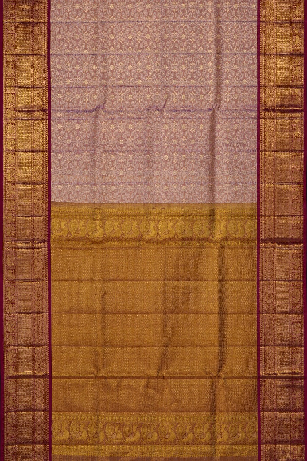Image of Pink Kanchipattu Tissue Brocade Saree