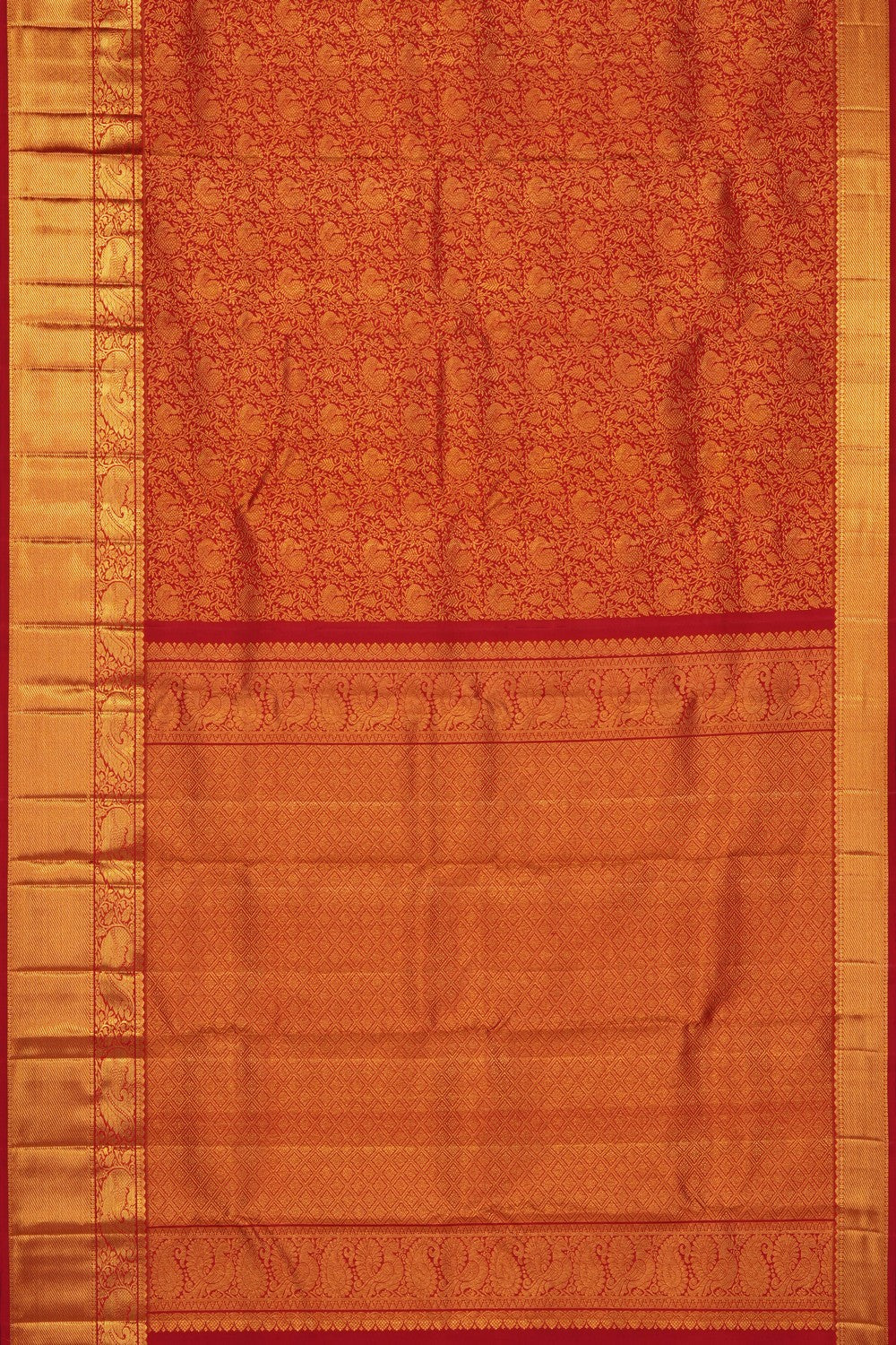 Image of Red Kanchipattu Brocade Saree