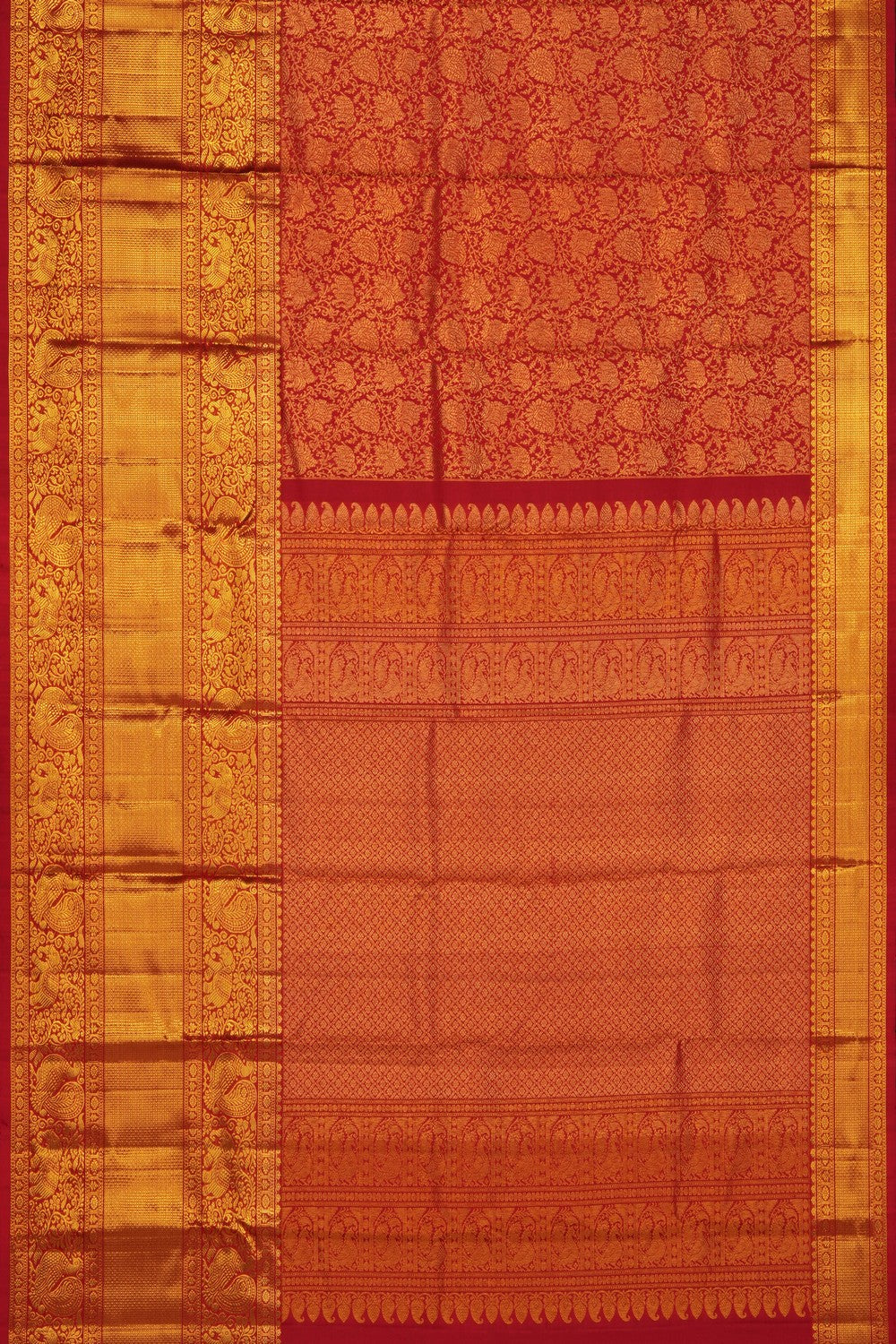 Image of Red Kanchipattu Brocade Saree
