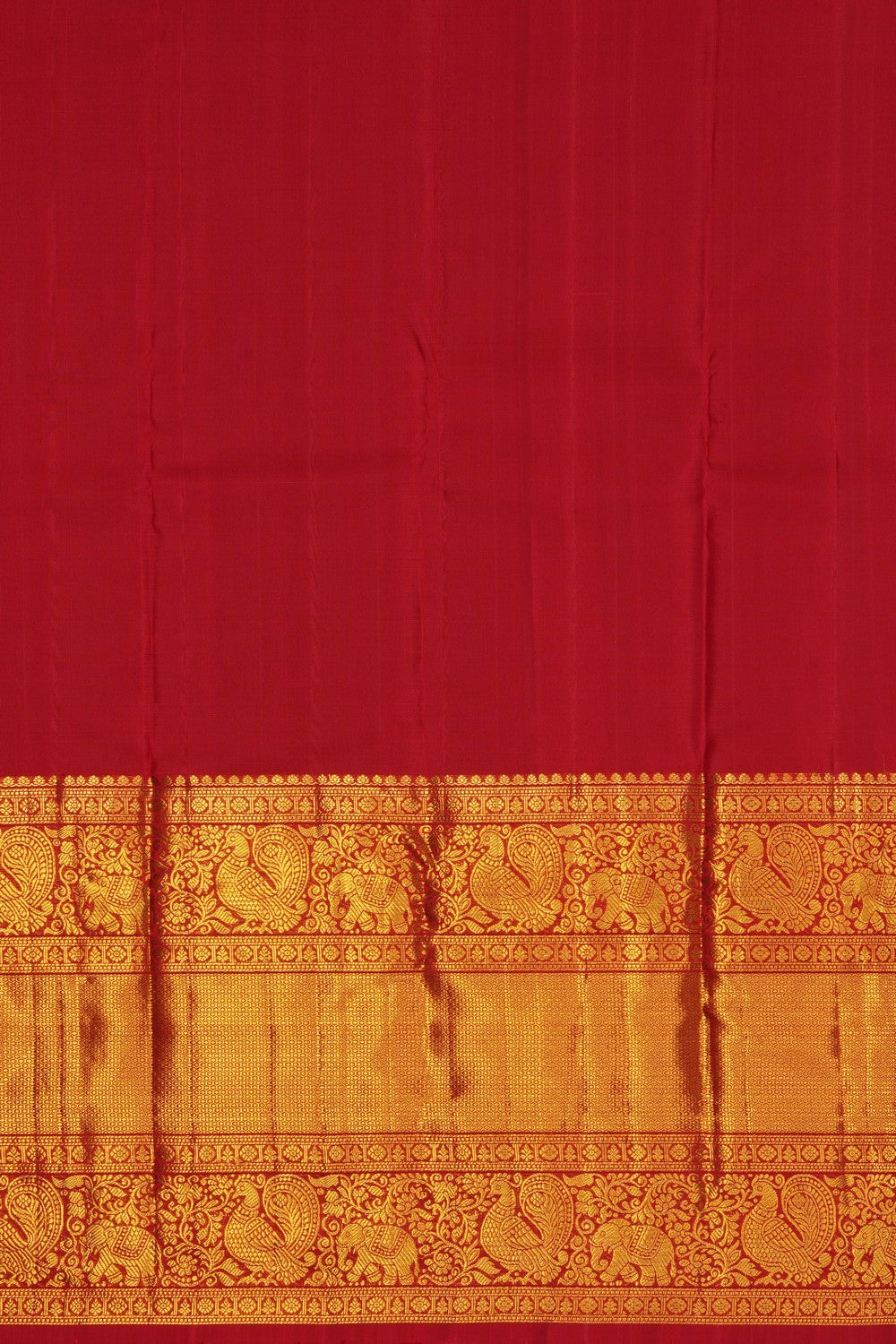 Image of Red Kanchipattu Brocade Saree