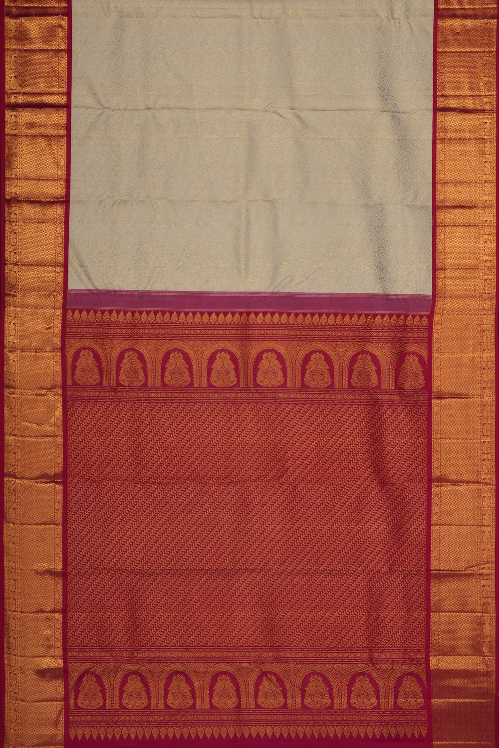 Image of Cream Kanchipattu Brocade Saree