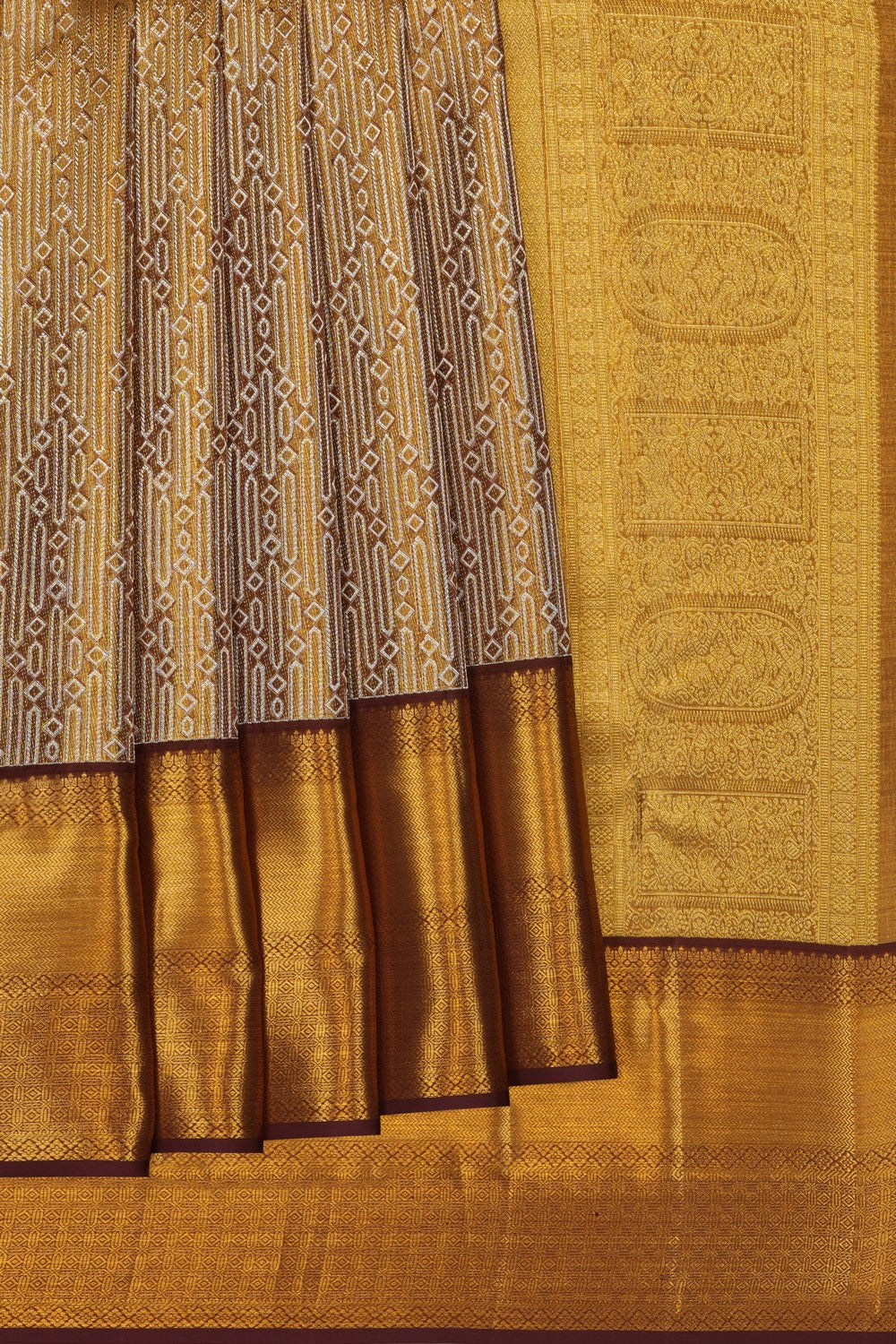 Image of Gold Kanchipattu Tissue Brocade Saree
