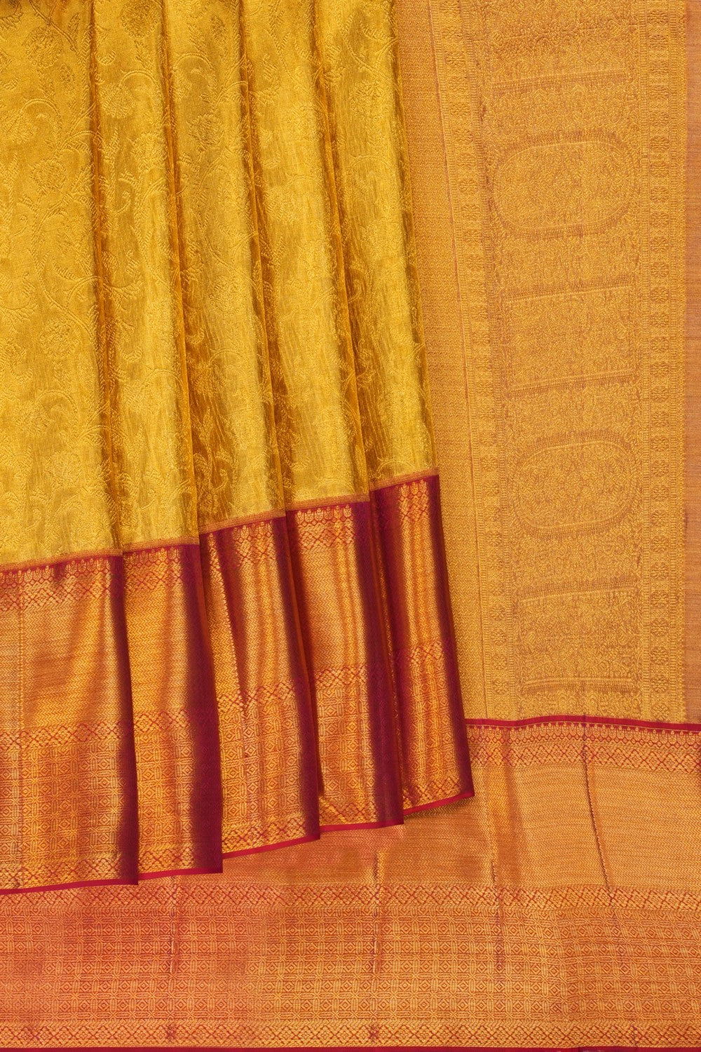 Image of Gold Kanchipattu Tissue Brocade Saree