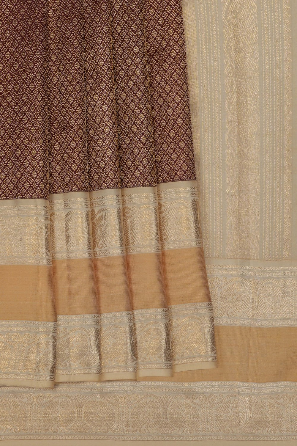 Image of Caramel Brown Kanchipattu Brocade Saree