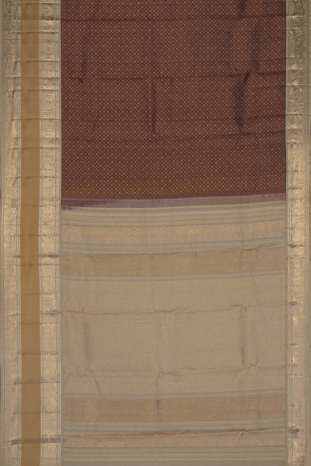 Image of Caramel Brown Kanchipattu Brocade Saree