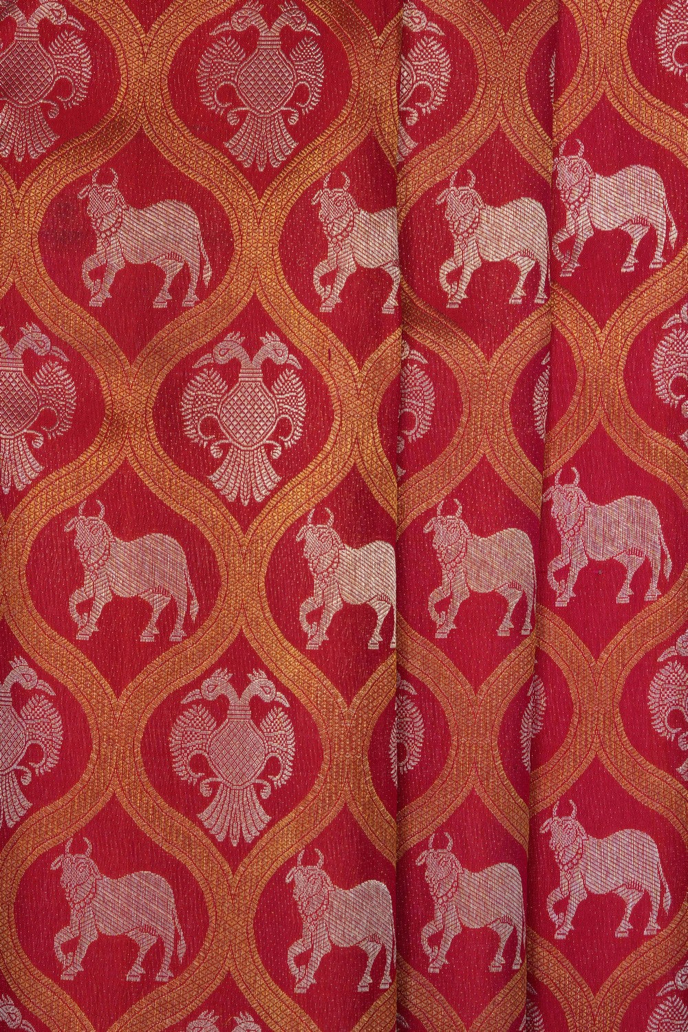 Image of Red Kanchipattu Brocade Saree