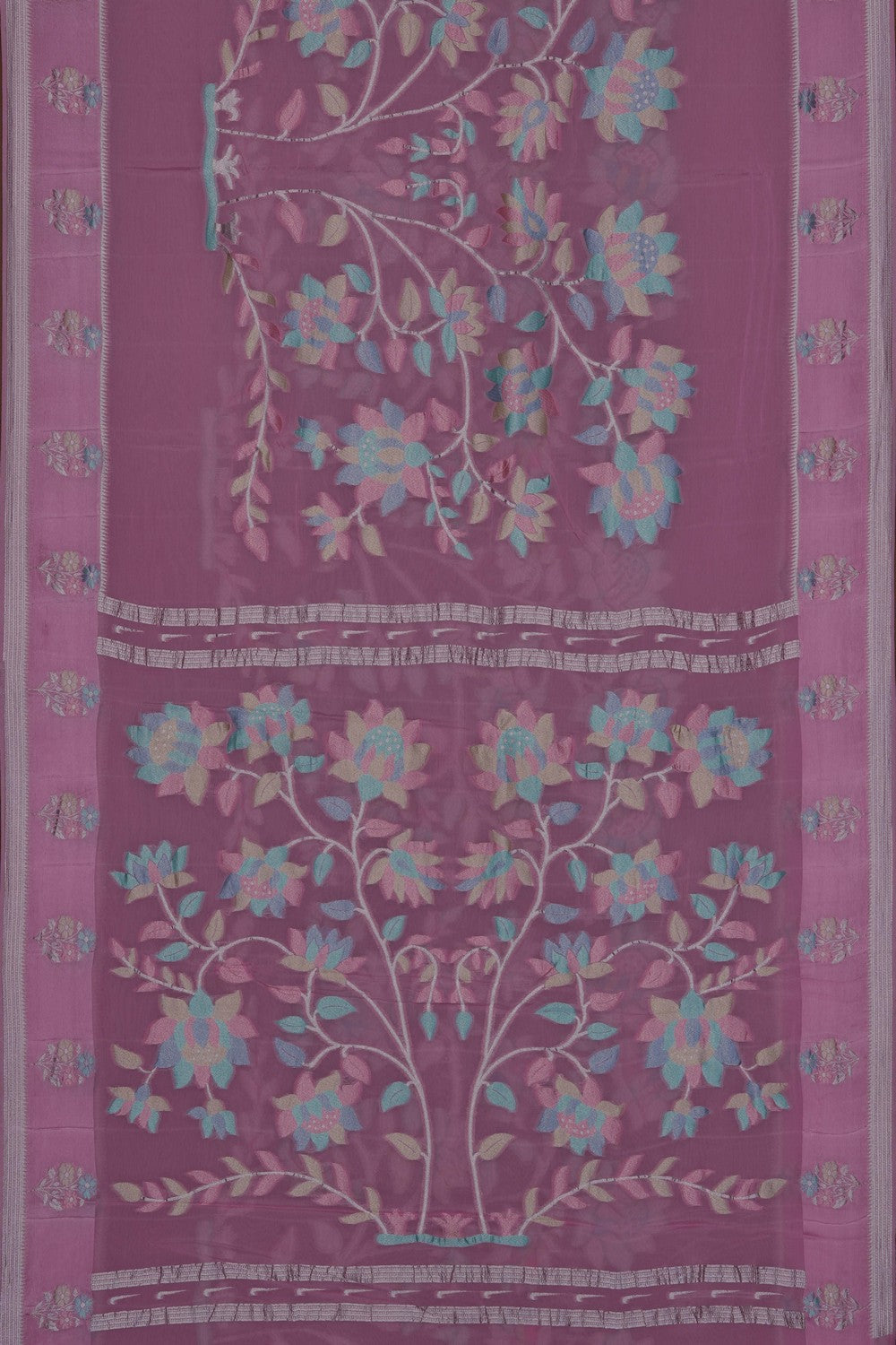 Image of Pink Crepe Saree