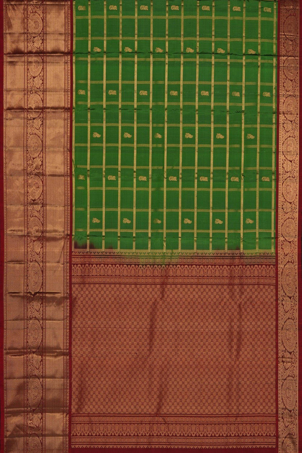 Image of Green South Silk Kattam Saree