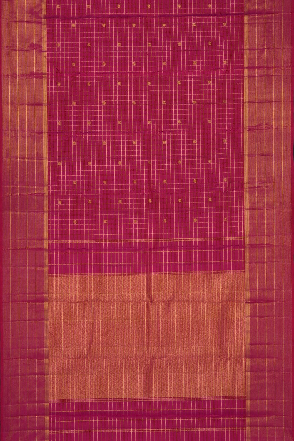 Image of Pink Kanjivaram Silk Kattam Saree