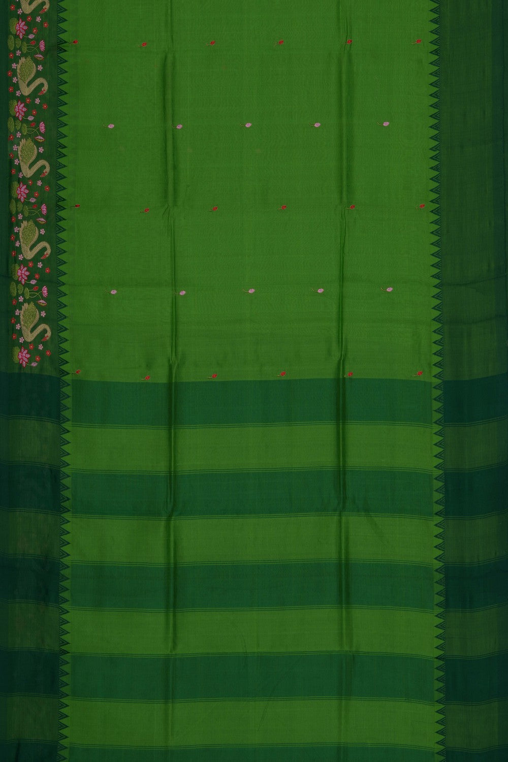 Image of Mangalgiri Silk Green Saree
