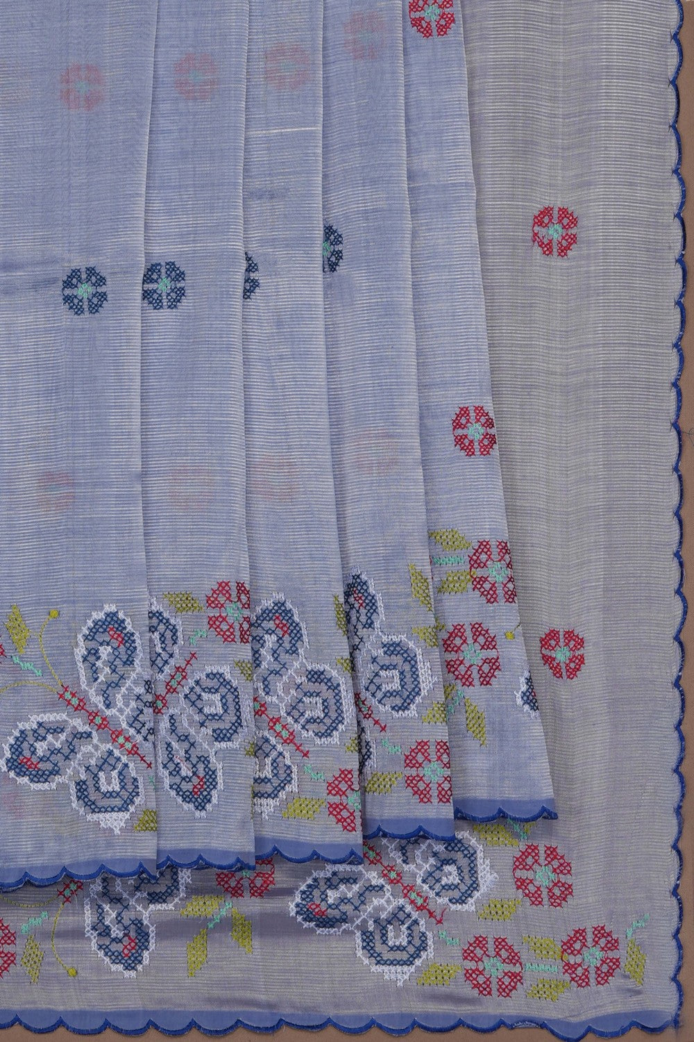 Image of Kasuti Embroidery Mangalgiri Silk Saree