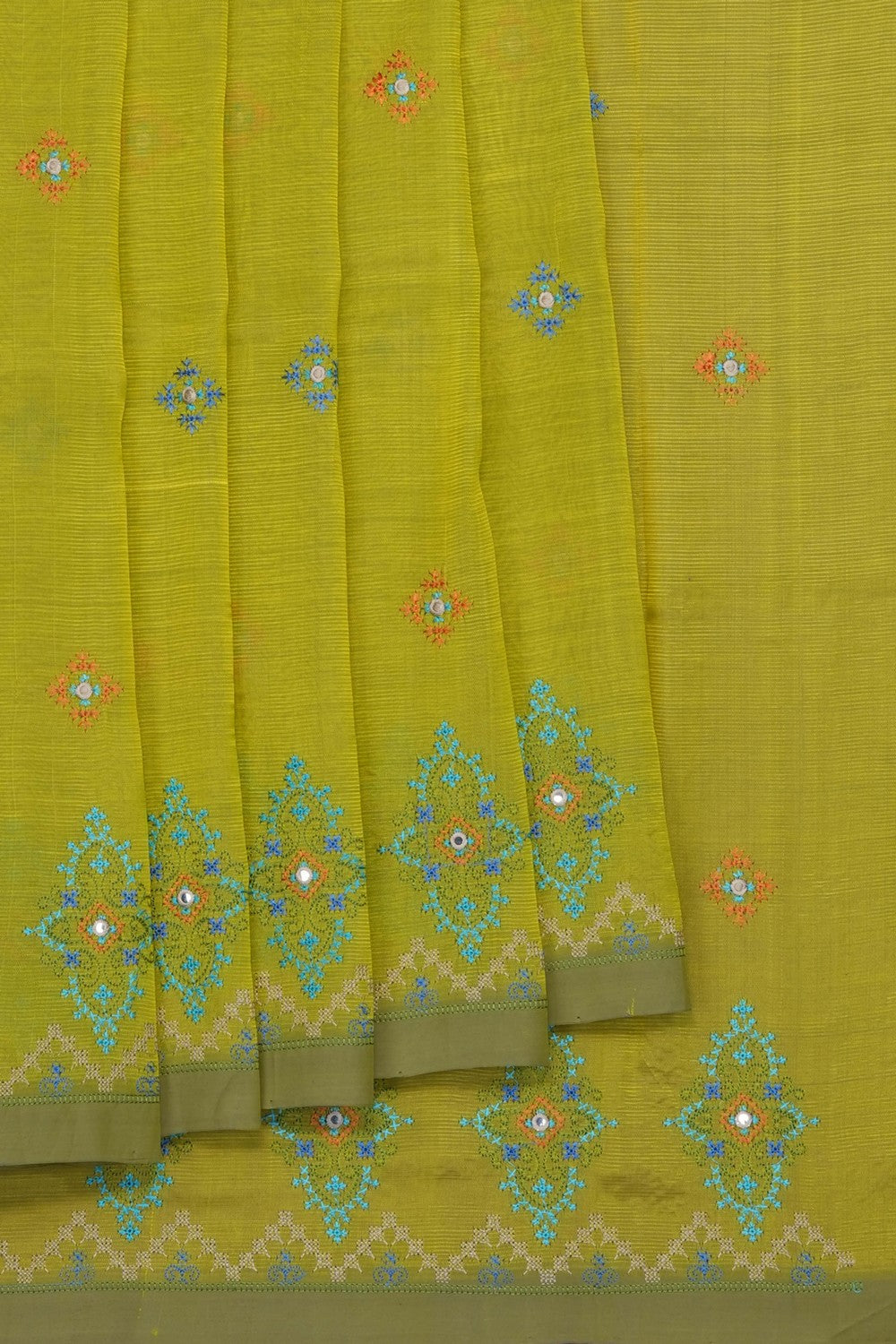 Image of Kasuti Embroidery Mangalgiri Silk Saree